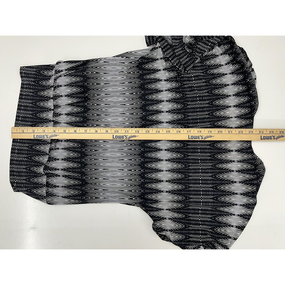 Womens Worthington Stretch Short Sleeve Faux Wrap Black Blouse Size Small - Picture 9 of 10